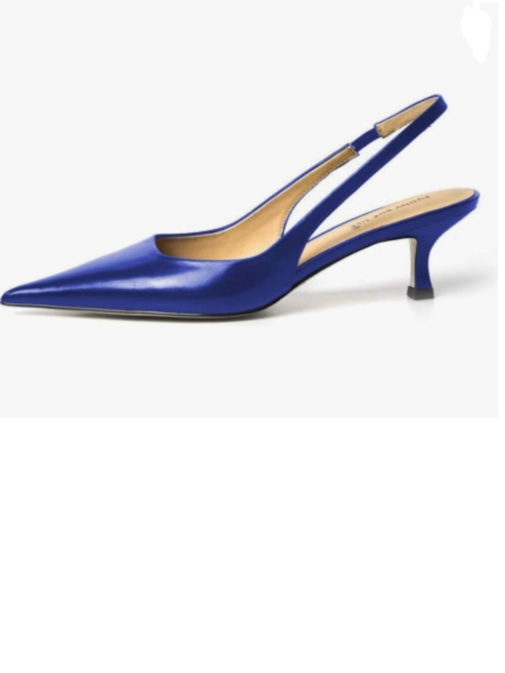 FSJ Royal Blue Kitten Heel Slingback Sandals Pointy Toe Sexy Pumps Party Shoes